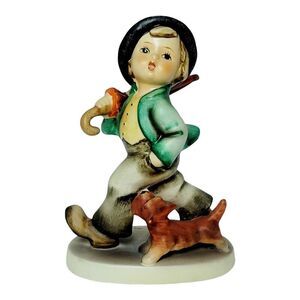 Vintage Hummel Figurine #5 Strolling Along 1980 Boy With a Dog